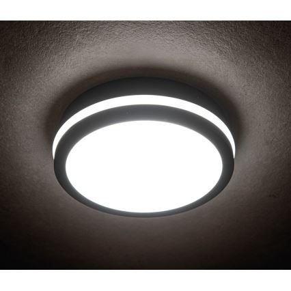 LED taklampa för utomhusbruk med rörelsedetektor BENO LED/24/30W/230V 3000/3500/4000K IP65 antracit rund