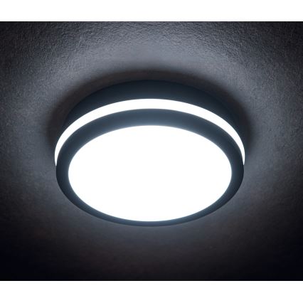 LED taklampa för utomhusbruk med rörelsedetektor BENO LED/24/30W/230V 3000/3500/4000K IP65 antracit rund