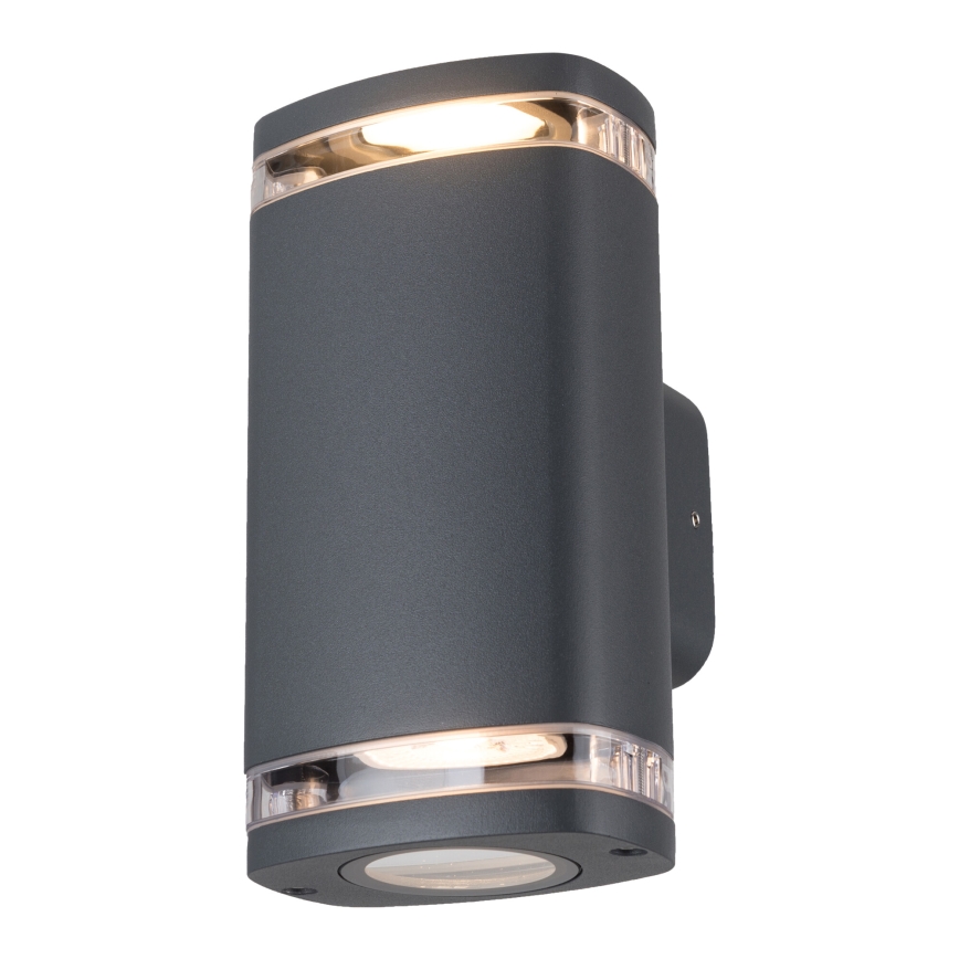 Vägglampa för utomhusbruk ZEVI 2xGU10/10W/230V IP54 antracit