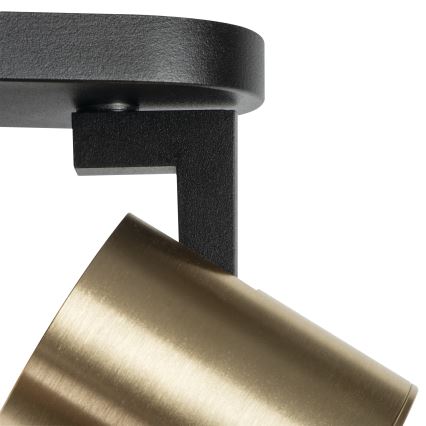 Väggspotlight LAURIN 1xGU10/10W/230V mässing/svart