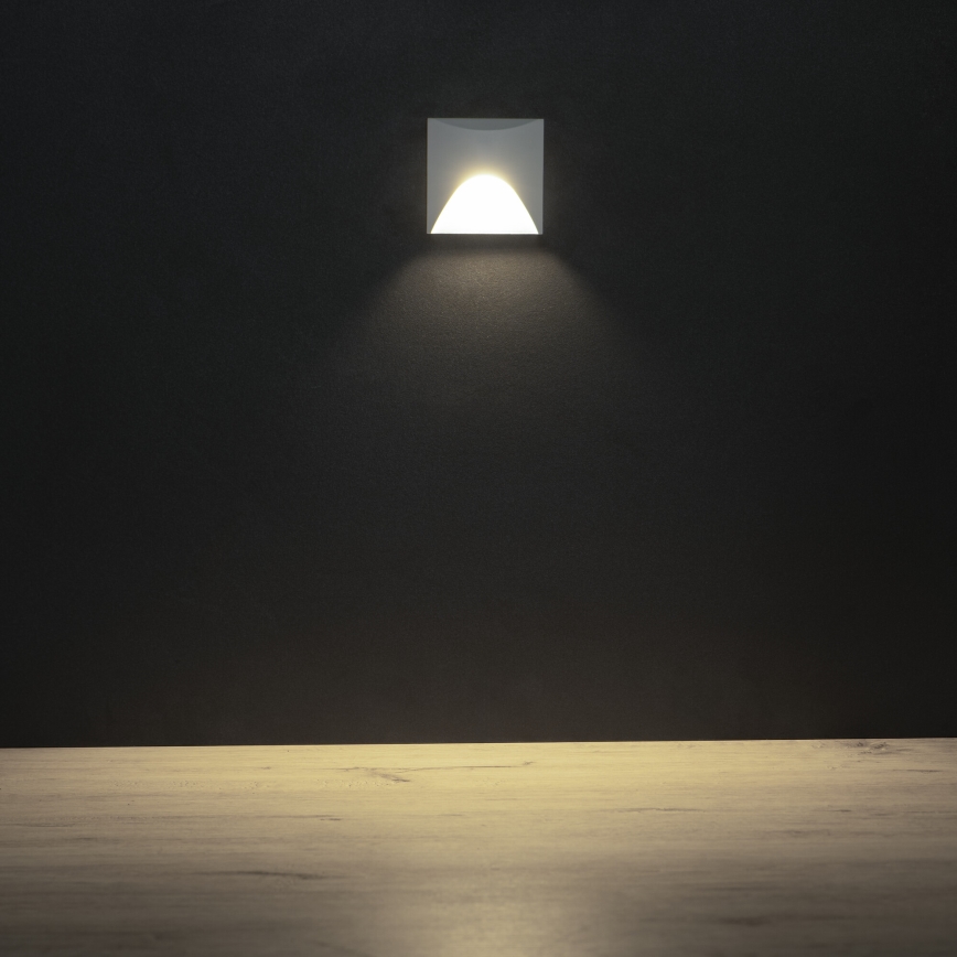 LED-trapparmatur EXIN LED/2,5 W / 230 V / 4000 K / IP65, vit, fyrkantig