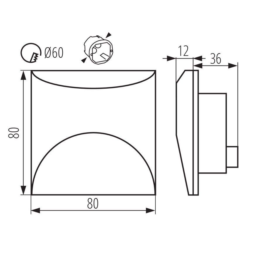LED-trapparmatur EXIN LED/2,5 W / 230 V / 4000 K / IP65, vit, fyrkantig