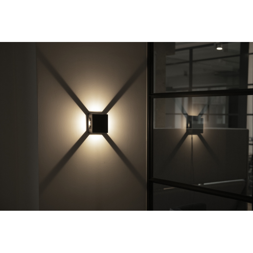 LED utomhusvägglampa REFAZI LED/6W/230V IP54 svart