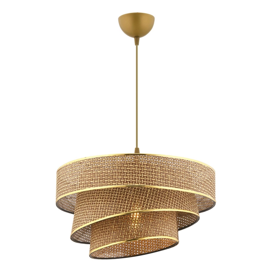 Kedjehängande lampa COUPER 1xE27/60W/230V brun/guld