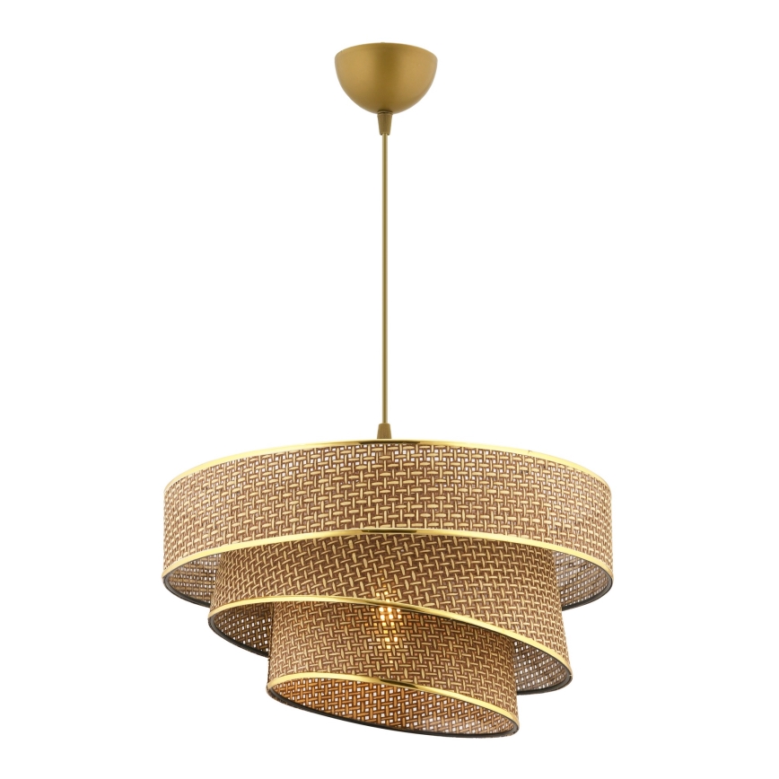 Kedjehängande lampa COUPER 1xE27/60W/230V brun/guld