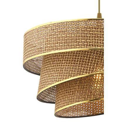 Kedjehängande lampa COUPER 1xE27/60W/230V brun/guld