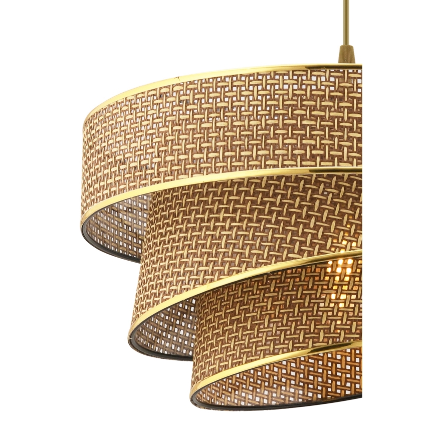 Kedjehängande lampa COUPER 1xE27/60W/230V brun/guld