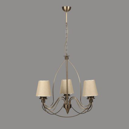 Kedjelampa CLASSIC 3xE14/40W/230V brons/beige