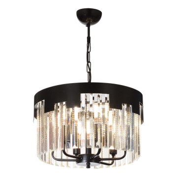 Kedjelampa CRYSTALLINE 6xE27/40W/230V svart