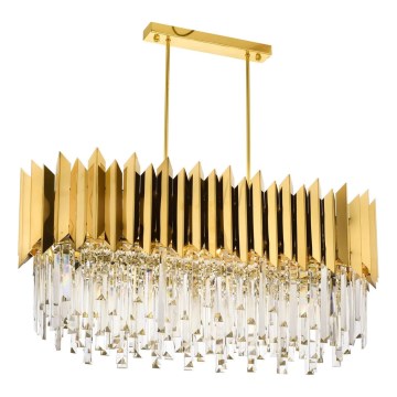 Kedjelampa CRYSTALLINE 8xE27/40W/230V guld