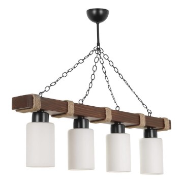Kedjelampa JASMIN 4xE27/40W/230V brun/vit