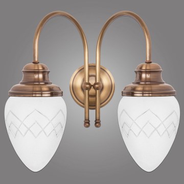 Kemar RI/K/2/M - Vägglampa RINAMA 2xE27/60W/230V mässing