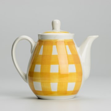 Keramik kaffe gryta med lock Lucie gul