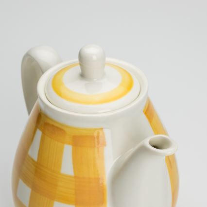 Keramik kaffe gryta med lock Lucie gul