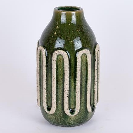 Keramikvas 24x13 cm grön