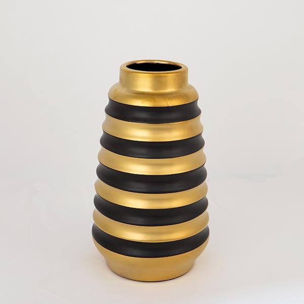 Keramikvas 25x14 cm guld/svart