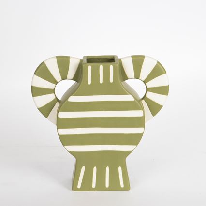 Keramikvas 32x30,8 cm grön