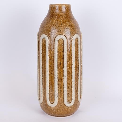 Keramikvas 39x16,3 cm brun