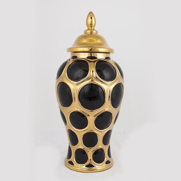 Keramikvas 40x17,7 cm guld/svart
