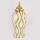 Keramikvas 42,6x18,8 cm guld/vit