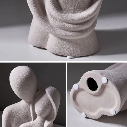 Keramisk bordsdekoration, 21 x 8,5 x 10 cm, vit