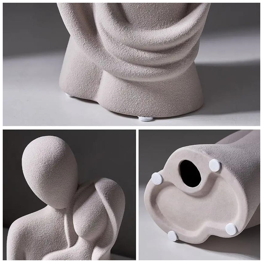 Keramisk bordsdekoration, 21 x 8,5 x 10 cm, vit