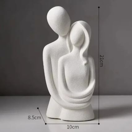Keramisk bordsdekoration, 21 x 8,5 x 10 cm, vit