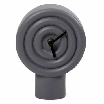 Keramisk bordsklocka 16 cm 1xAA grå