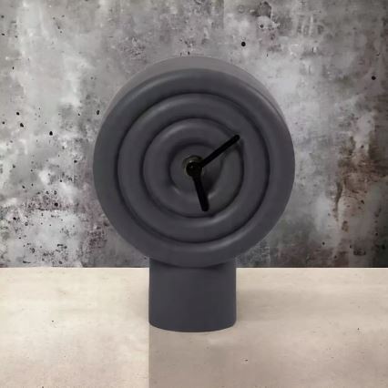 Keramisk bordsklocka 16 cm 1xAA grå
