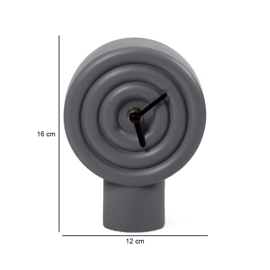 Keramisk bordsklocka 16 cm 1xAA grå