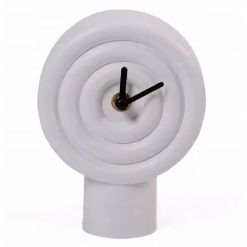 Keramisk bordsklocka 16 cm, 1xAA, vit