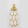 Keramisk burk 31x12,5 cm guld/vit
