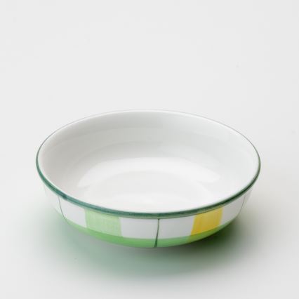 Keramisk kompottskål 13 cm grön vit