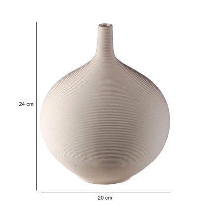 Keramisk vas 24 cm beige