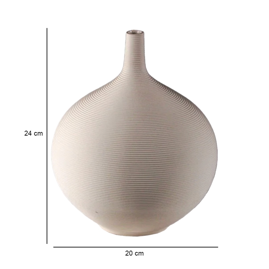 Keramisk vas 24 cm beige
