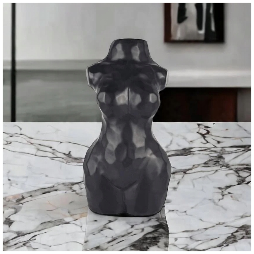 Keramisk vas, 30 cm, svart