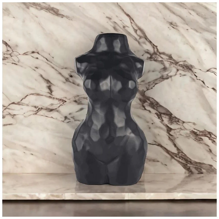 Keramisk vas, 30 cm, svart