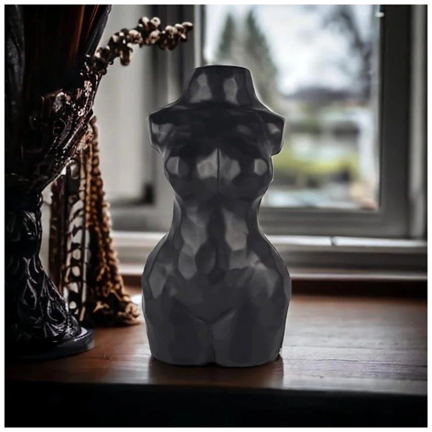 Keramisk vas, 30 cm, svart