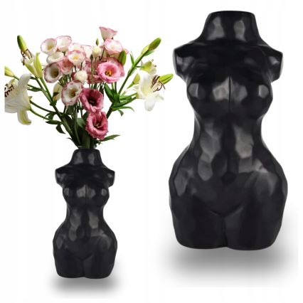 Keramisk vas, 30 cm, svart