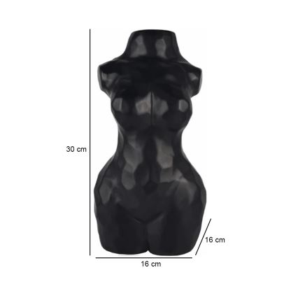 Keramisk vas, 30 cm, svart