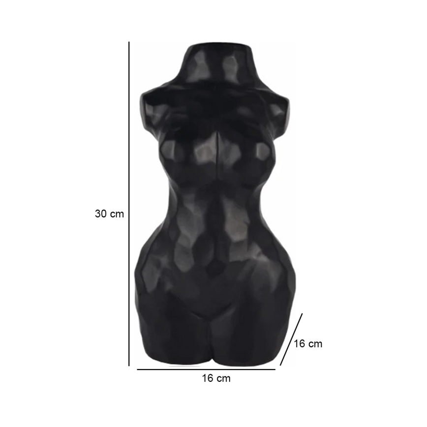 Keramisk vas, 30 cm, svart