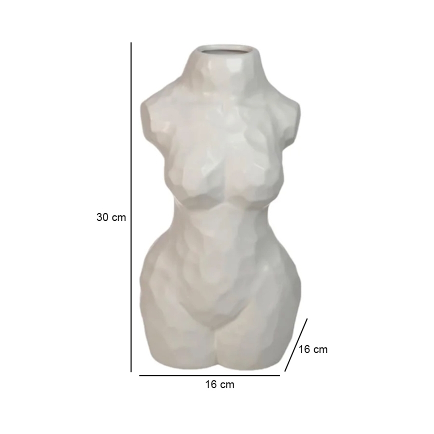 Keramisk vas 30 cm, vit