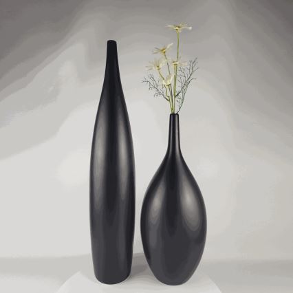 Keramisk vas 70 cm, matt svart