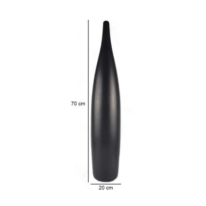 Keramisk vas 70 cm, matt svart