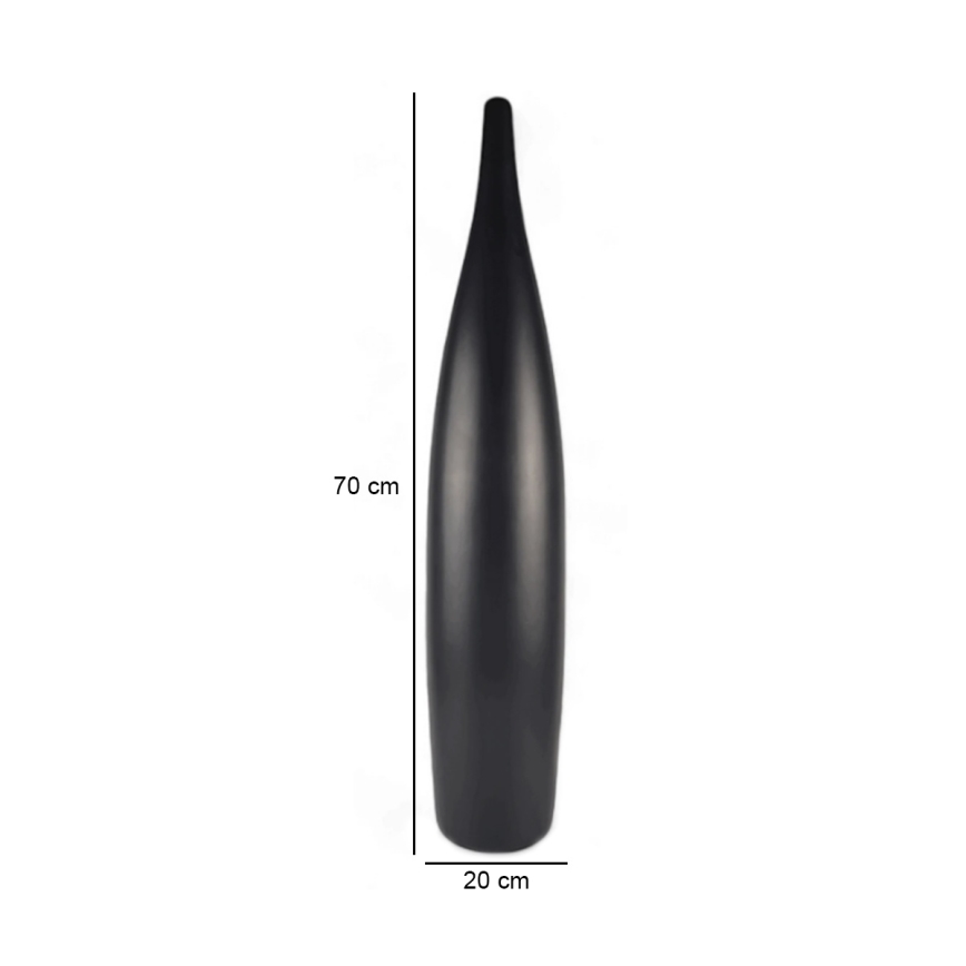 Keramisk vas 70 cm, matt svart