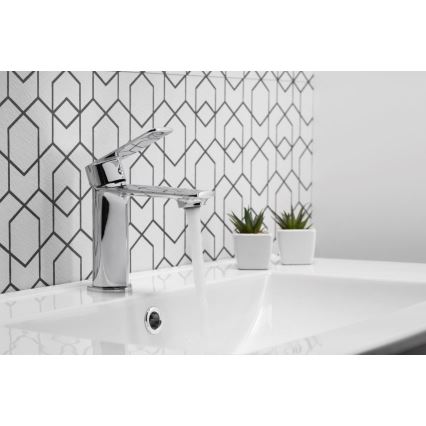 KFA Armatura 4422-815-00 - Kran till handfat + avlopp med bräddavlopp AGAT 15,2 cm skinande krom