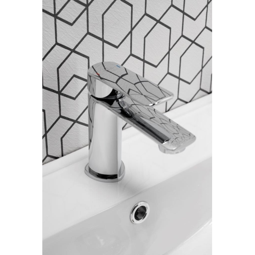 KFA Armatura 4422-815-00 - Kran till handfat + avlopp med bräddavlopp AGAT 15,2 cm skinande krom