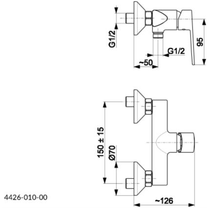KFA Armatura 4426-010-00 - Dushkran AGAT skinande krom
