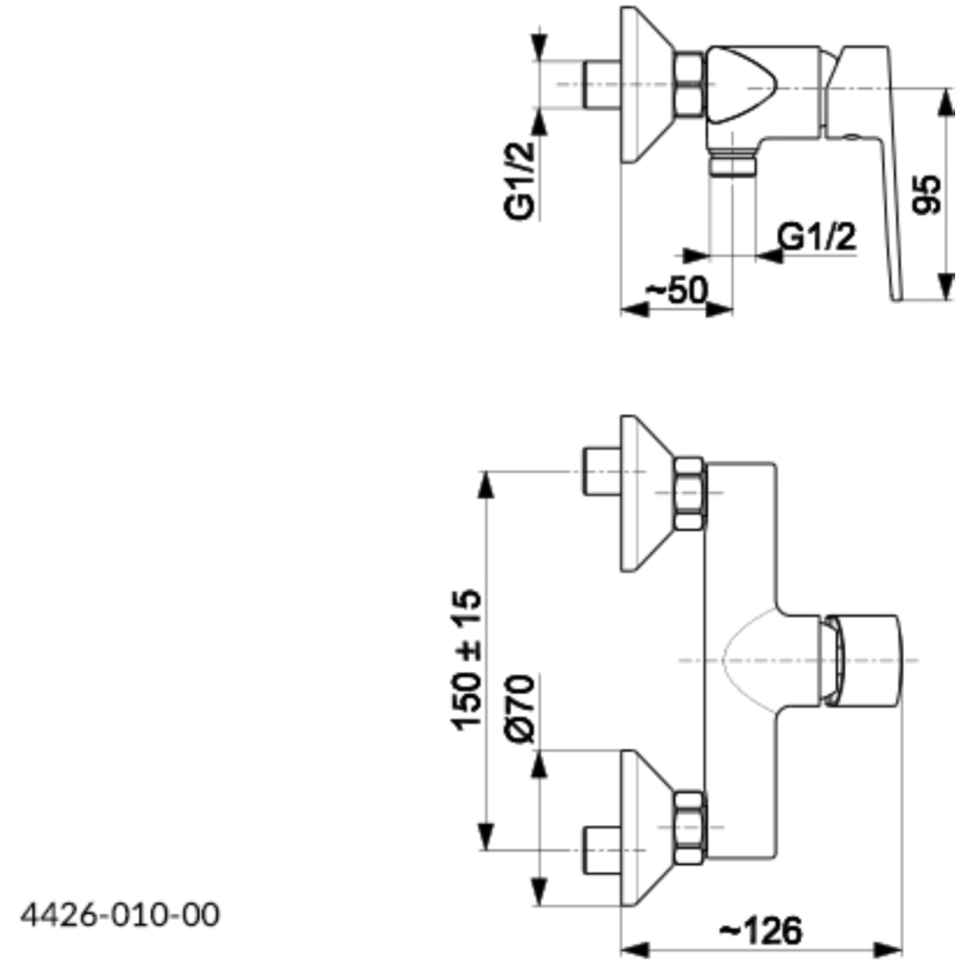 KFA Armatura 4426-010-00 - Dushkran AGAT skinande krom