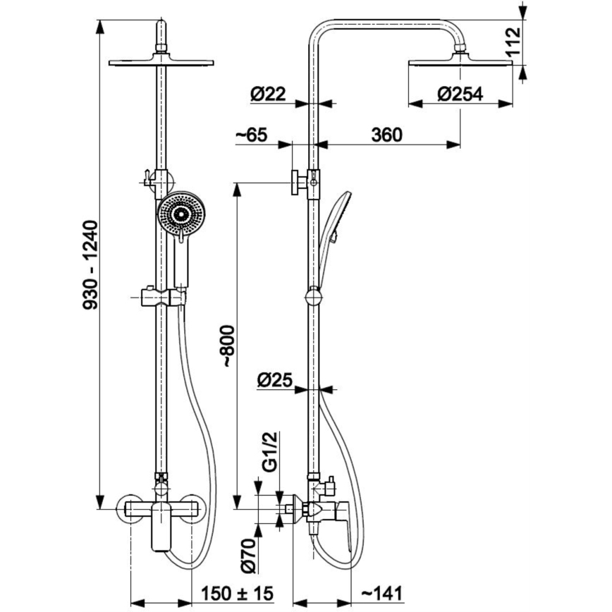 KFA Armatura 4426-910-00 - Dusch med kran AGAT skinande krom